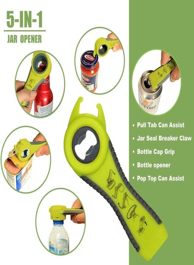 YilulvDeng Jar Opener,5 in 1 Bottle Opener Tool,2 Pcs Jar Bottle Can Opener For Seniors(Black/Green) - Image 3