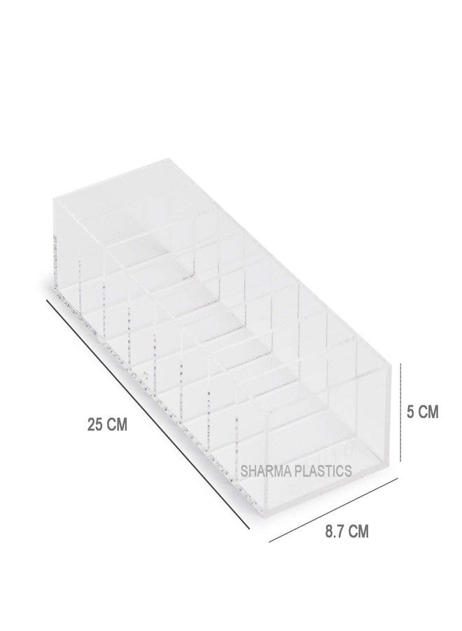 SHARMA PLASTICS Sleek Compact Holder makeup holder makeup organizer cosmetic bathroom organizer Made of Clear Acrylic size- 25 X 8.7 X 5 cm - Image 3