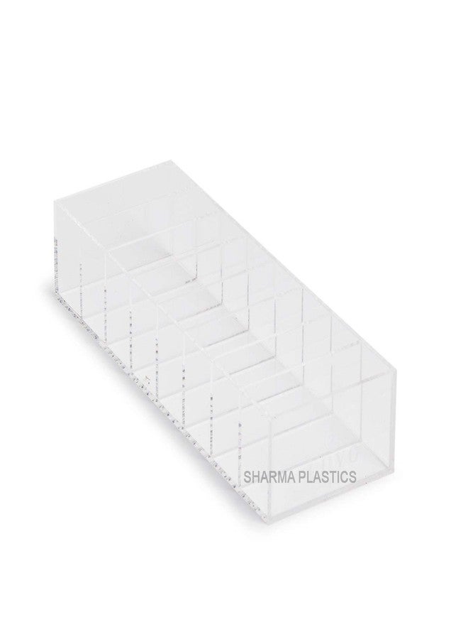 SHARMA PLASTICS Sleek Compact Holder makeup holder makeup organizer cosmetic bathroom organizer Made of Clear Acrylic size- 25 X 8.7 X 5 cm - Image 2
