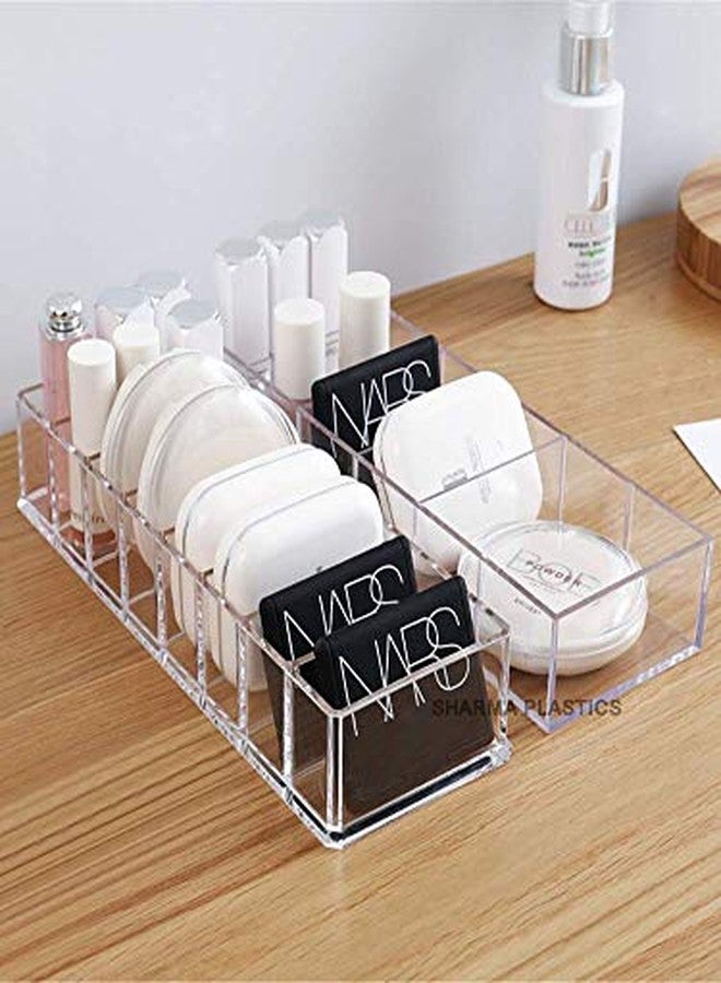 SHARMA PLASTICS Sleek Compact Holder makeup holder makeup organizer cosmetic bathroom organizer Made of Clear Acrylic size- 25 X 8.7 X 5 cm - Image 4