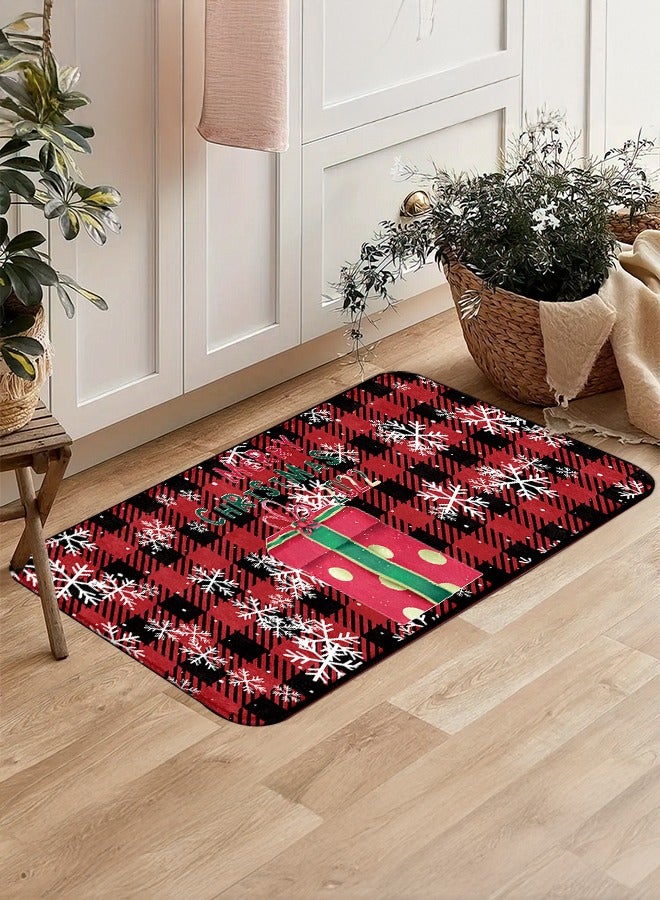 2 PCS Christmas Sponge Rugs Set, Cushion Floor Carpet, Waterproof, Oil Resistant and Anti-Fatigue PU Standing Mat for Kitchen, Floor, Office, Sink, Laundry 45*75CM+45*120CM - Image 3