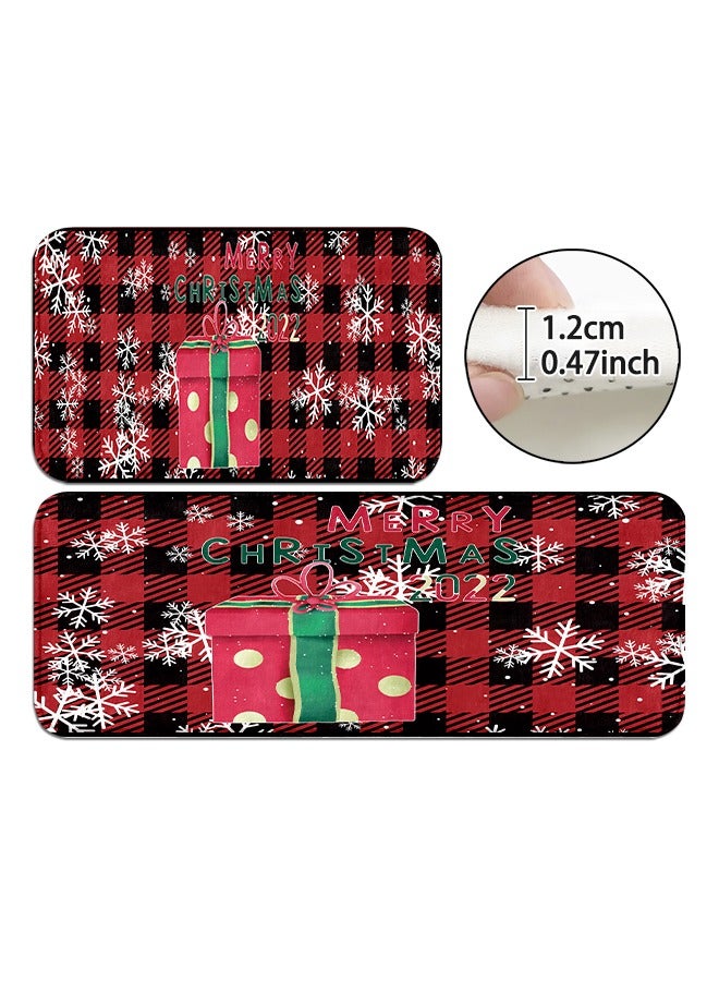 2 PCS Christmas Sponge Rugs Set, Cushion Floor Carpet, Waterproof, Oil Resistant and Anti-Fatigue PU Standing Mat for Kitchen, Floor, Office, Sink, Laundry 45*75CM+45*120CM - Image 2