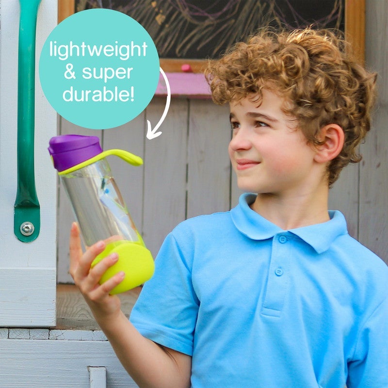 B.Box Sport Spout Drink Bottle for Kids | Easy-Flow Silicone Spout | Leakproof Push Button Lid | Ergonomic Triangle Grip | BPA-Free Tritanâ„¢ Water Bottle | 15.2 fl oz | 600ml-Blue Slate - Image 5