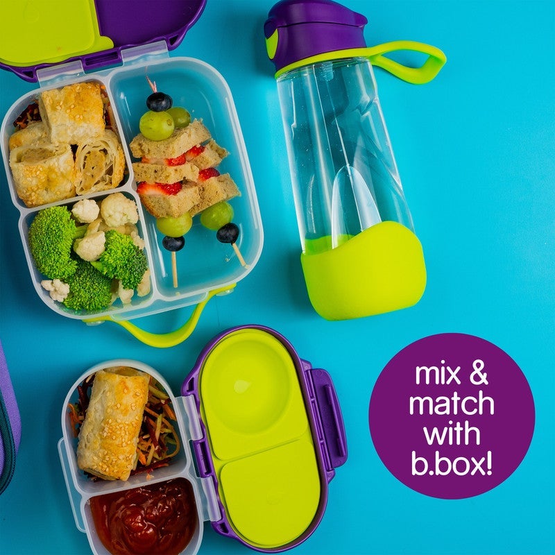 B.Box Sport Spout Drink Bottle for Kids | Easy-Flow Silicone Spout | Leakproof Push Button Lid | Ergonomic Triangle Grip | BPA-Free Tritanâ„¢ Water Bottle | 15.2 fl oz | 600ml-Blue Slate - Image 4