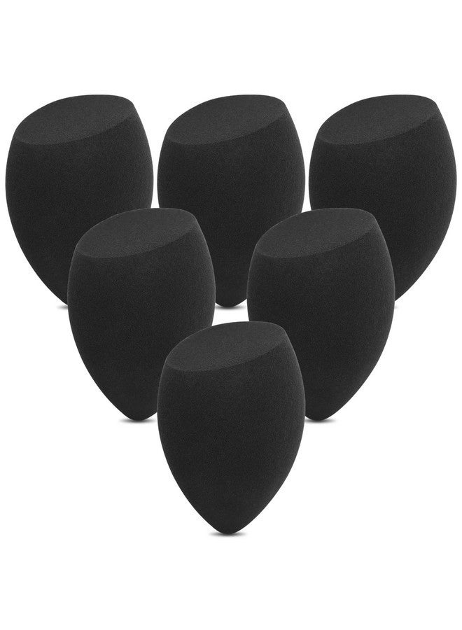 Sibba 6Pcs Makeup Sponge, Makeup Blending Beauty Sponge, Foundation Blending Sponge Blender For Foundation, Cream And Powder, Soft Makeup Sponges (Black) - Image 1