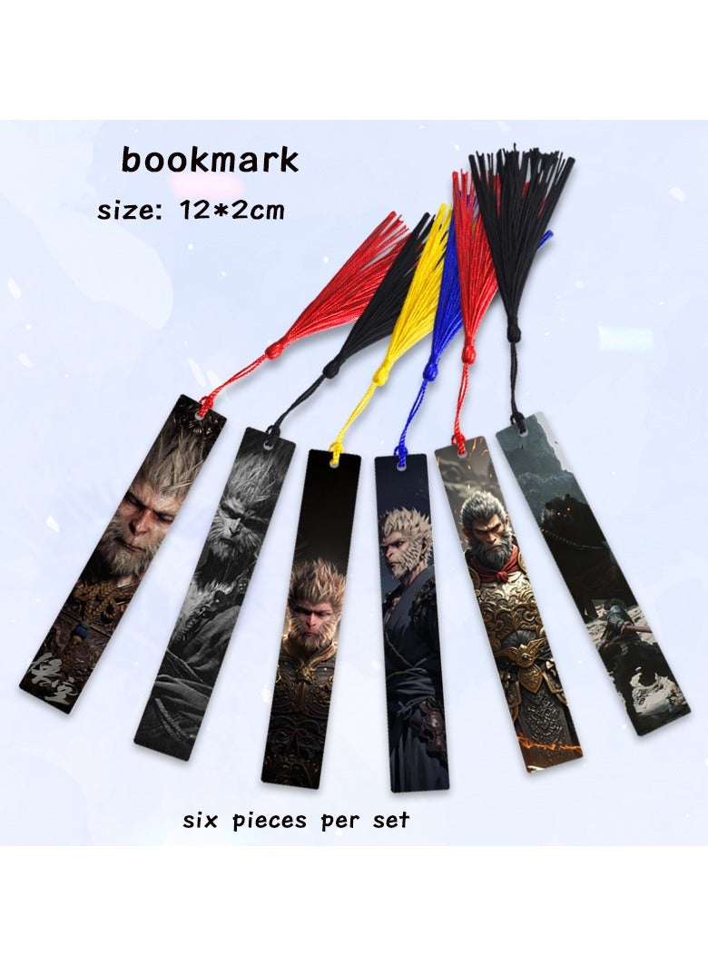 Different Styles Of 6-Pack Boutique Black Myth Wukong Game Peripherals Bookmarks Student Commemorative Gifts