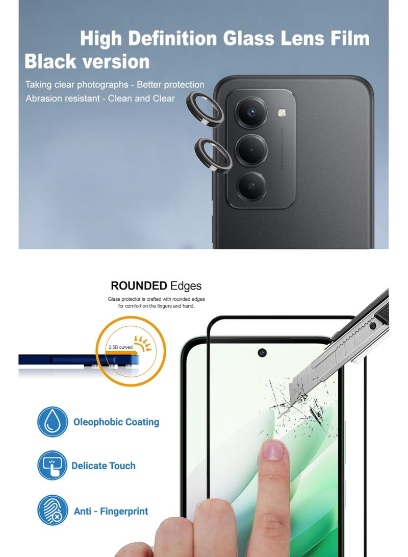 GMATE Redmi 15 5G - 2 in 1 Pack  Generic Glass Screen Protector  And Camera Lens Protector - Image 2