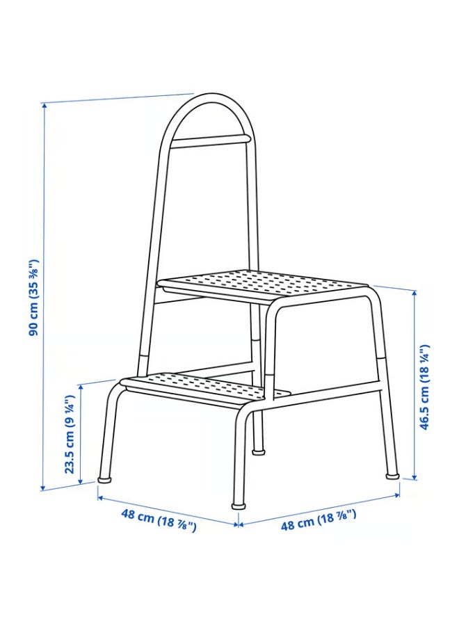 Step stool with handrail, 2-steps, anthracite - Image 5