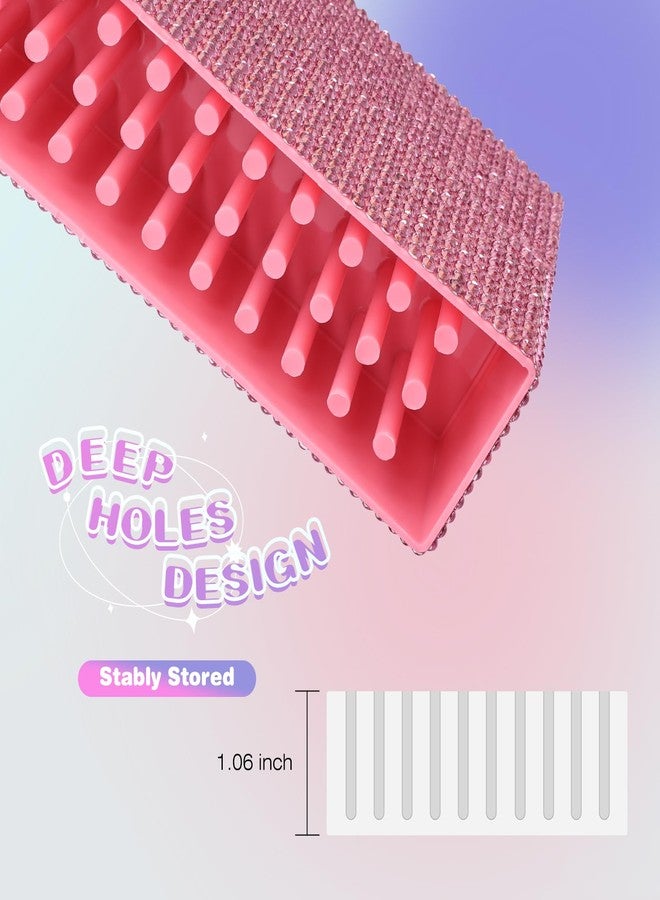 Depvko Nail Drill Bits Holder Box: 30 Holes Rhinestone Drill bit Holder Nail tech for Nail Drill bits Storage Dustproof Stand Displayer Organizer Case for Manicure Tools(Note: Drill bits not Included) Pink - Image 4
