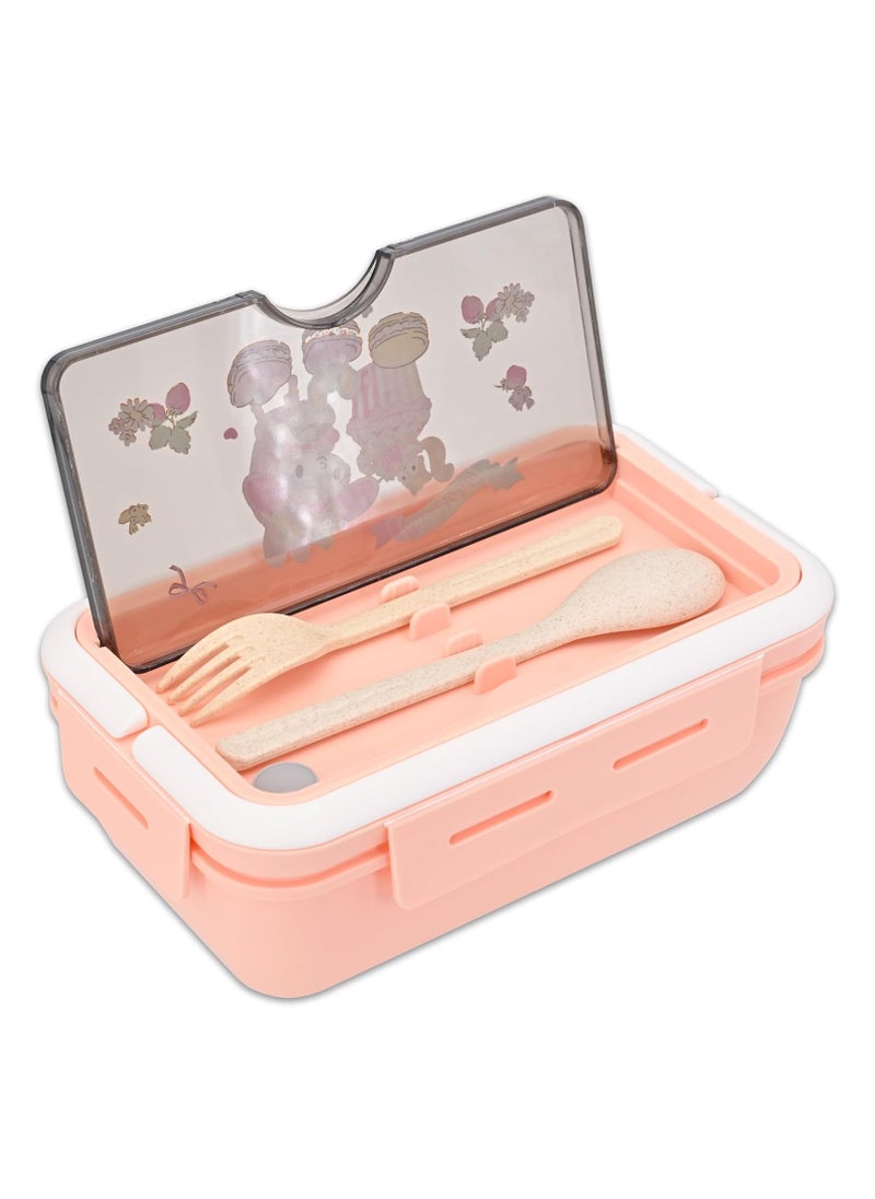 General Cartoon Melody Cute Printed All-in-One Bento Box with Handle Kawaii 4 Point Locking Lunch Box Container for Food Fruit Snacks  - Image 3