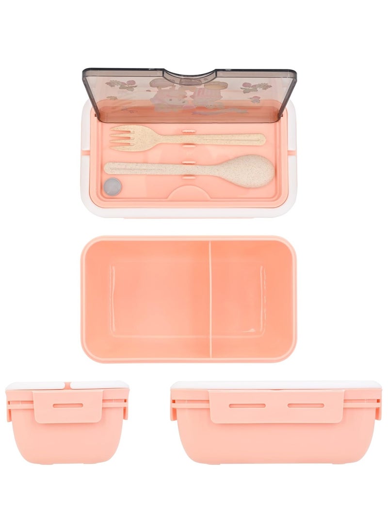 General Cartoon Melody Cute Printed All-in-One Bento Box with Handle Kawaii 4 Point Locking Lunch Box Container for Food Fruit Snacks  - Image 5