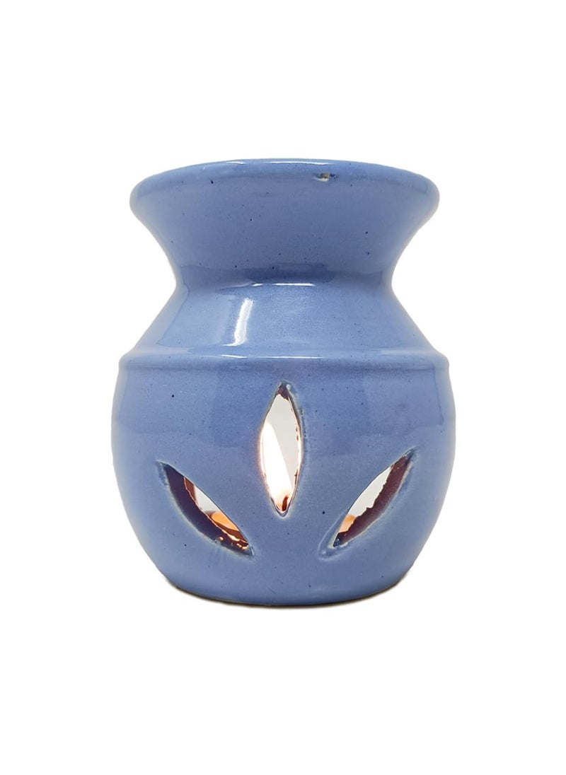 PeepalComm Peepalcomm Sky Blue Ceramic Aroma Diffuser Oil Burner with 15Ml Lavender Oil 2 Pcs TLight Candles Strong LongLasting Aroma Fragrance  - Image 4