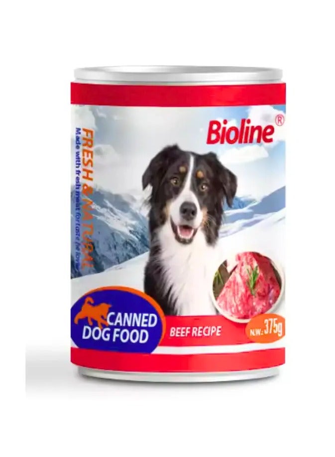 بايولاين طعام الكلاب المعلب من بيولاين، 375 جم - [نكهة - لحم بقري]، 5 قطع - Image 2