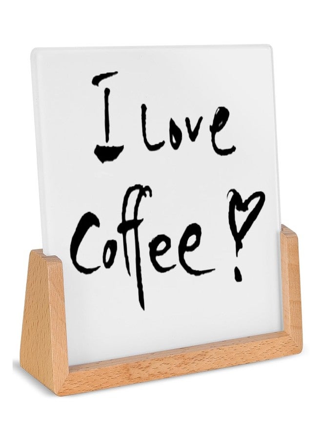 TORASO لوحة الكتابة الجافة الزجاجية من TORASO - لوحة كتابة الملاحظات المكتبية، قاعدة خشبية، عرض صغير لسطح الطاولة (قاعدة ريفية) - Image 1