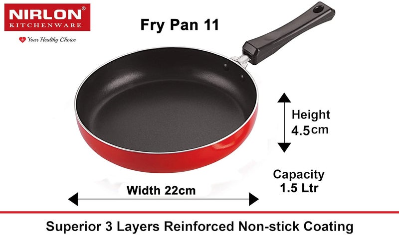 Nirlon Nirlon Non Stick Coated Heat Resistance Pfoa Free Aluminium Cookware Gift Set of 4 Pieces FT12_FP11_ST11_CS24  - Image 3