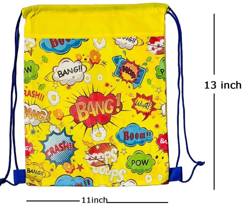 Demoda Drawstring Sack Bag (Set of 12) Birthday Return Gifts for All Age Group (Yellow) - Image 2