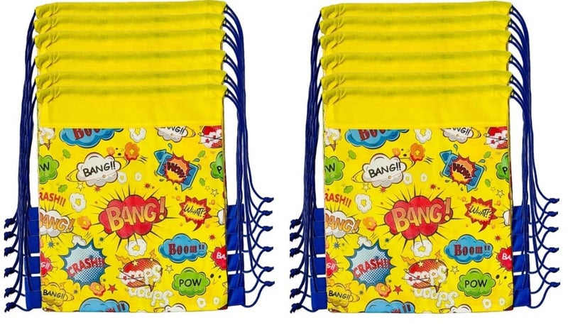 Demoda Drawstring Sack Bag (Set of 12) Birthday Return Gifts for All Age Group (Yellow) - Image 1