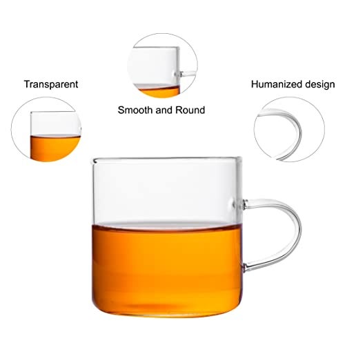 ZROY ENTERPRISE Borosilicate Glass Square Tea Pot with Heat Resistant Stainless Steel Infuser Perfect for Tea and Coffee Maker, Clear Glass Kettle with 4 Cups (550 ML, Square Kettle with Cups) - Image 4