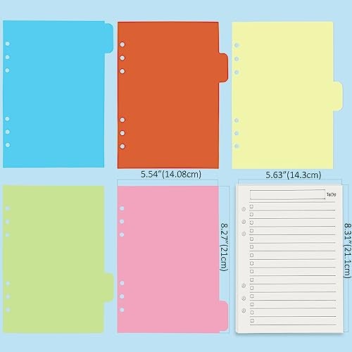 Harphia A5 6 Holes Binder Refill Value Set, 90sheets to do list loose leaf paper with sticker and divider, todo planner insert with binder pocket for A5 binder 6 holes refillable notebook,005da5todo - Image 4