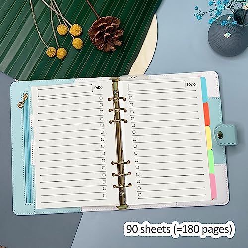 Harphia A5 6 Holes Binder Refill Value Set, 90sheets to do list loose leaf paper with sticker and divider, todo planner insert with binder pocket for A5 binder 6 holes refillable notebook,005da5todo - Image 5