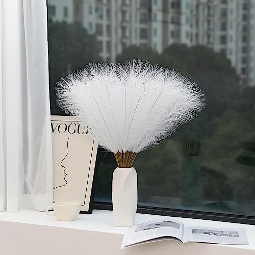 Wertuirk 30pcs White Pampas Grass - 24 Inch Faux Pampas Grass Decor, Artificial Tall Pompas Grass for Wedding Flower Arrangement, Party Decorations, Christmas and Home Decor (White) - Image 5