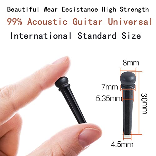 Miwayer Ebony Guitar Bridge Pins Replacement Parts for 6 & 12 String Acoustic Guitar (Small Abalone Dot) - Image 4