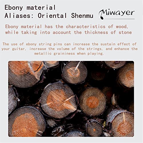 Miwayer Ebony Guitar Bridge Pins Replacement Parts for 6 & 12 String Acoustic Guitar (Small Abalone Dot) - Image 5