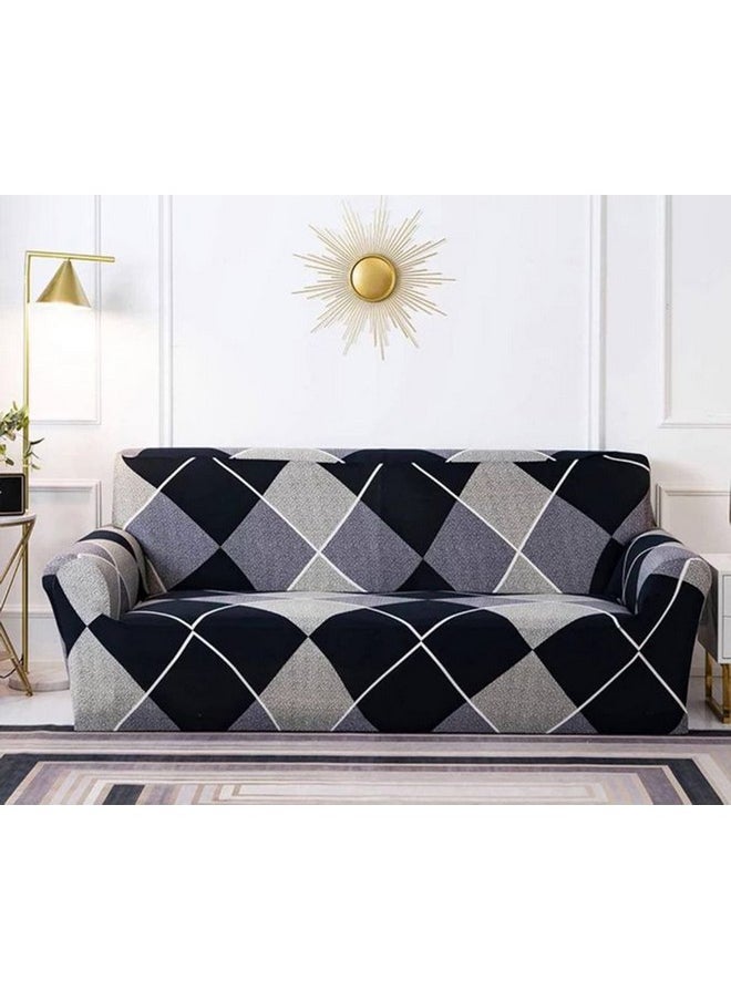 HOUSE OF QUIRK House of Quirk Universal Four Seater Sofa Cover Big Elasticity Cover for Couch 140 GSM Sofa Slipcover (Checkerplaid Blue, 230-300cm)  - Image 1
