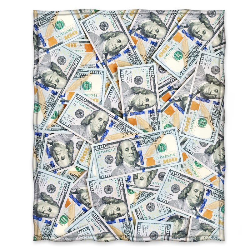 Jekeno Money Blanket 100 Dollar Bills Pattern Print Gifts for Women Kids Girls Men Birthday Halloween for Dad Mom Husband Wife Teens Wealth Bed Decor Throw Blankets 50"x60" - Image 2