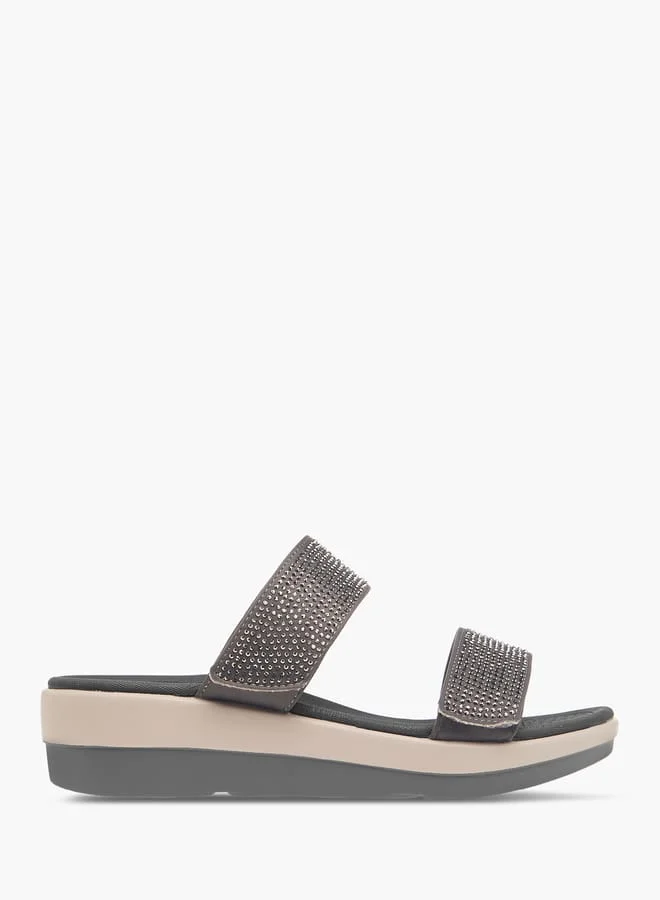 Women's Embellished Flatform Slip-On Sandals