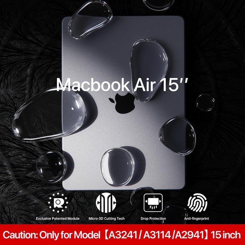 soonjet Invisible Armor for MacBook Air 15 inch Case M4 M3 M2 2025 2024 2023 [Same as Bare Device] [Scientific Slim] Hard Shell Laptop Cover A3241 A3114 A2941 - Clear - Image 2