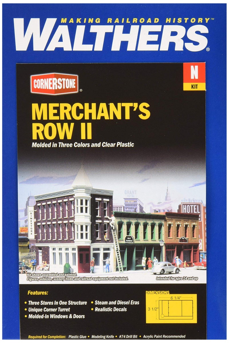 Walthers Cornerstone Merchant's Row II 933-3224 N Scale Model Railroad - Structure Kit - Image 1