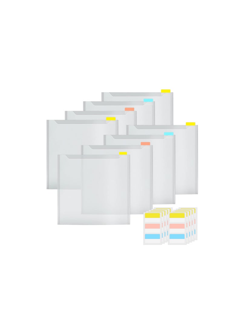 Scrapbook Paper Storage Organizer with 30 Large Sticky Index Tabs, Horizontal Transparent File Bag for 12x12 Inch Scrapbook Paper, Vinyl, Cardstock, and 8 Photos. - Image 1