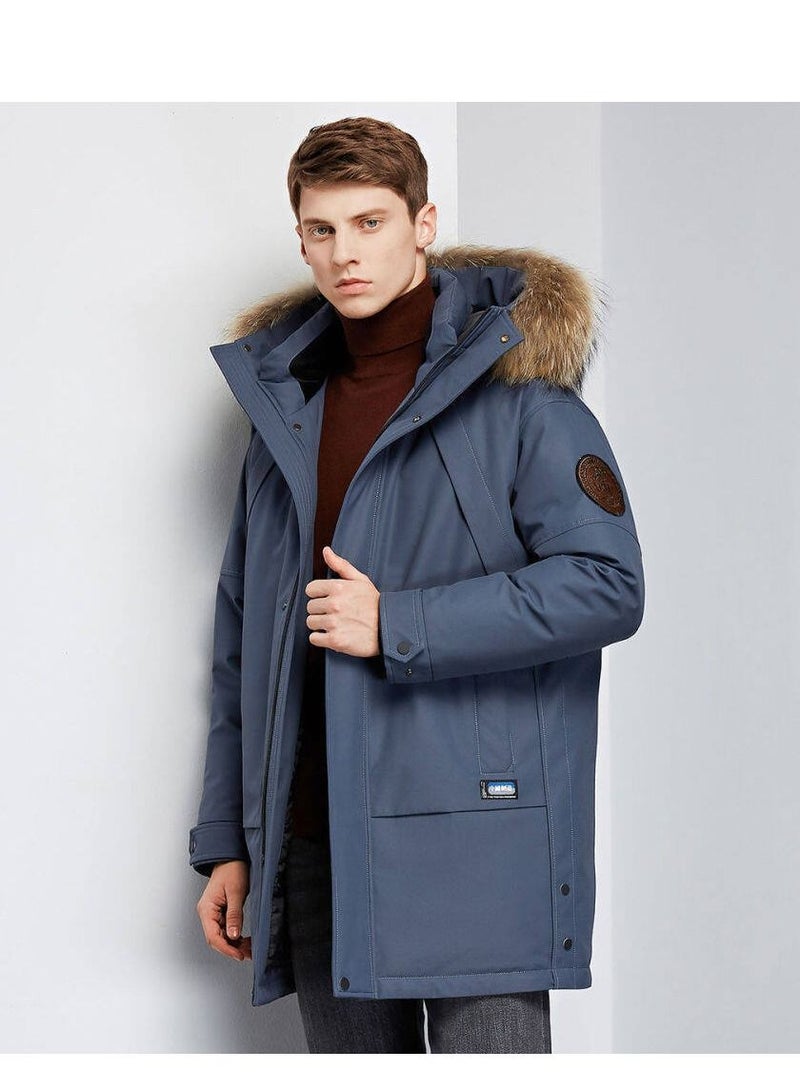 Loquat Men's Winter New High-end Atmosphere With Wool Collar Padded Jacket 