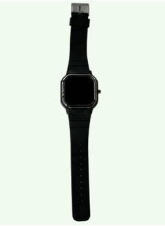 Undefined A modern Elegant Black Watch With A Silver Frame And A Black Bracelet  - Image 1