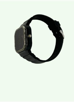 Undefined A modern Elegant Black Watch With A Silver Frame And A Black Bracelet  - Image 2