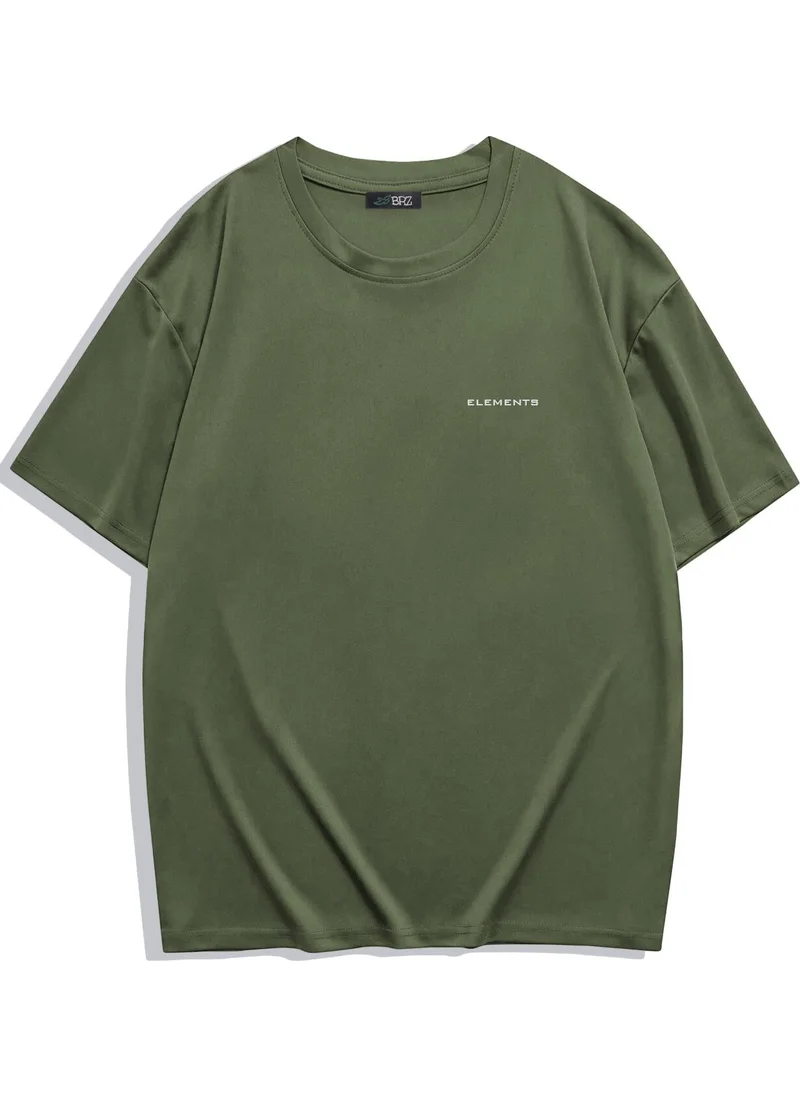 BRZ Collection Unisex Oversize Basic T-Shirt Khaki