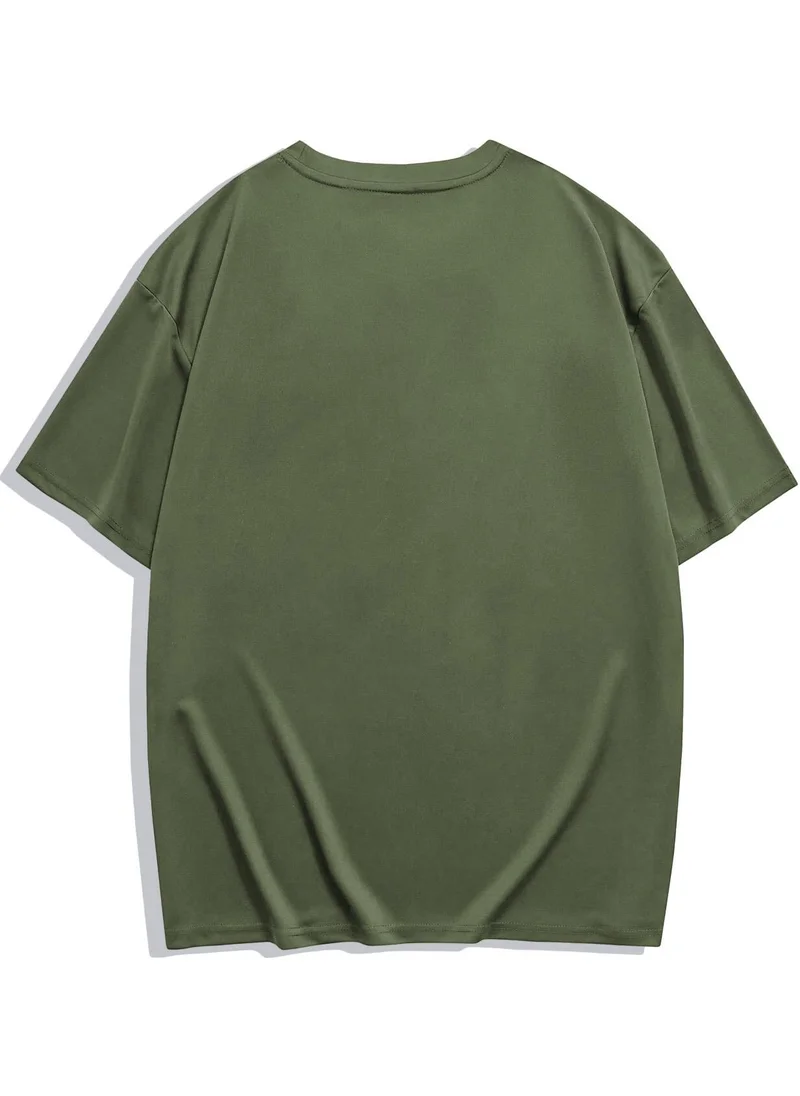 BRZ Collection Unisex Oversize Basic T-Shirt Khaki