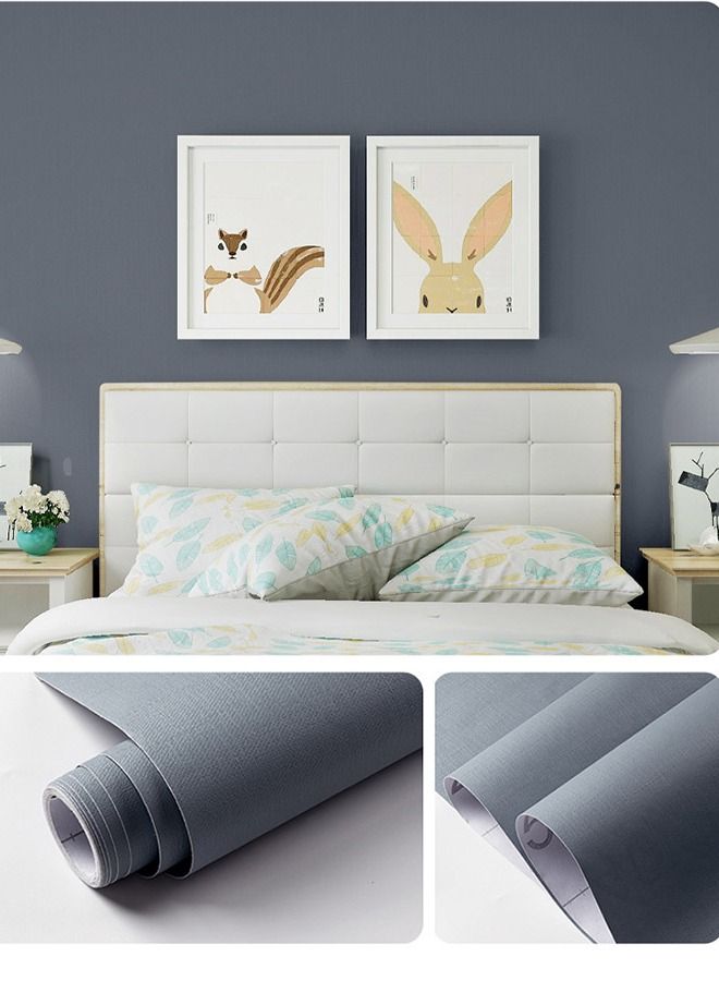 NIBEMINENT Cloth texture solid color wall stickers PVC waterproof self-adhesive wallpaper  - Image 1