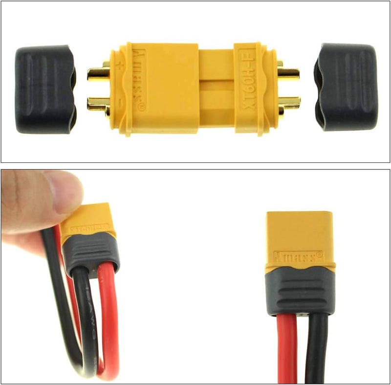 SoloGood موصلات أمّاس 20 زوج XT60H مع غلاف مطور من XT60 للإناث والذكور مطلية بالذهب لقطع غيار الطائرات بدون طيار RC - Image 5