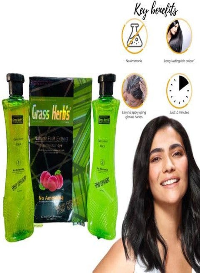 Grass Herbs Richest Gel Based Hair Color, Natural Black 1.0, 100% Grey Coverage, Long Lasting, Fruit Extract, 500ml x 2 - Image 4