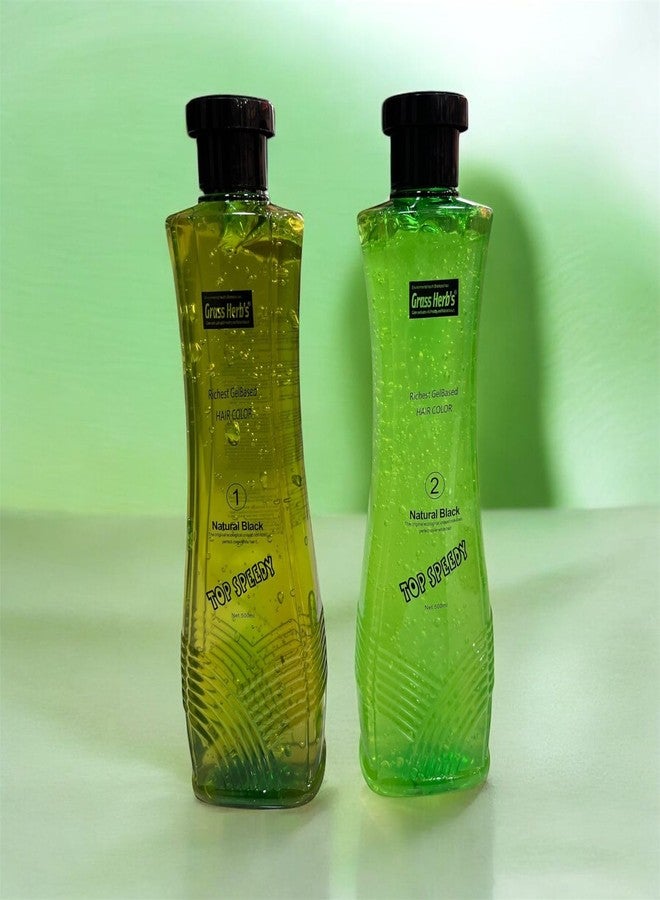 Grass Herbs Richest Gel Based Hair Color, Natural Black 1.0, 100% Grey Coverage, Long Lasting, Fruit Extract, 500ml x 2 - Image 3