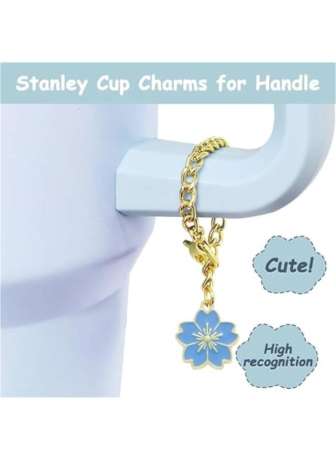 RTYY Stanley Cup Accessories Set,Including 2 Pcs 0.4in Straw Cover, 1 Silicone Spill-Proof Stopper Set of 3, 1 Cute Flower Handle Charm, 1 Silicone Boot Fits Stanley 40&30 Oz Tumbler (Blue)  - Image 3