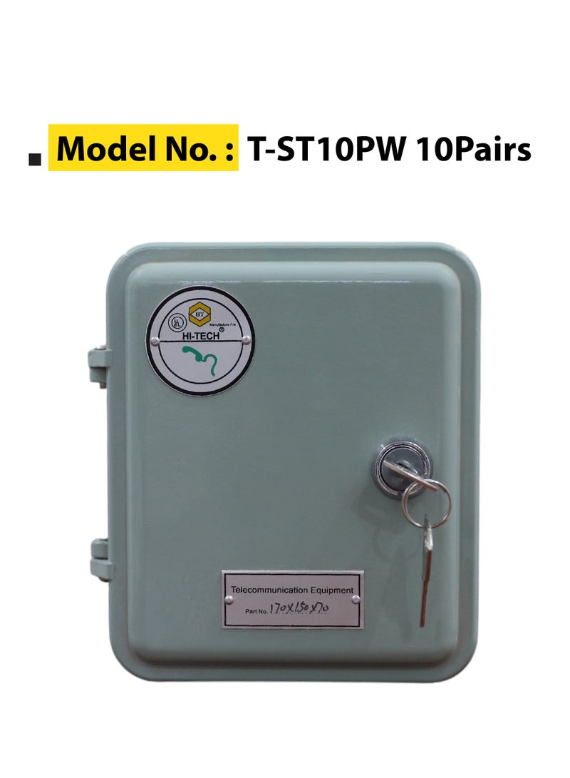 Hi-Tech Wall-Mounted Telephone Distribution Box, Metal, Key Lock, Waterproof IP55, 10/20/30 Pairs, Outdoor-Compatible.  - Image 5