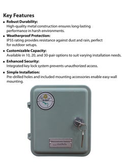 Wall-Mounted Telephone Distribution Box, Metal, Key Lock, Waterproof IP55, 10/20/30 Pairs, Outdoor-Compatible. - pzsku/ZB04B7527AAD1E3597F33Z/45/_/1739705042/39301514-2c1d-4006-82b4-840286e7dc05