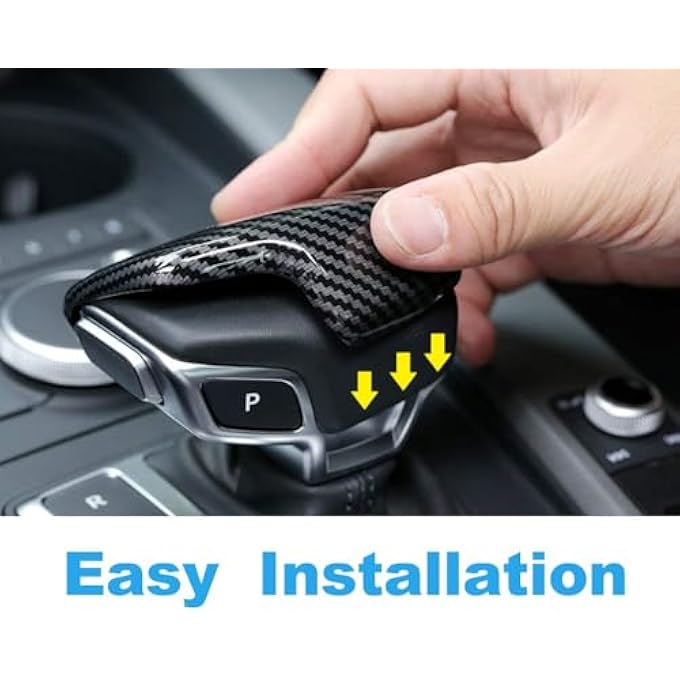 rayihni Sport Style Carbon Fiber Print Gear Shift Knob Cover Trim Replacement for Audi A4 S4 20172020 A4 allroad 20172020 A5 S5 20172020 Q5 20172019SQ5 20182020 Q7 20172019 A - Image 4