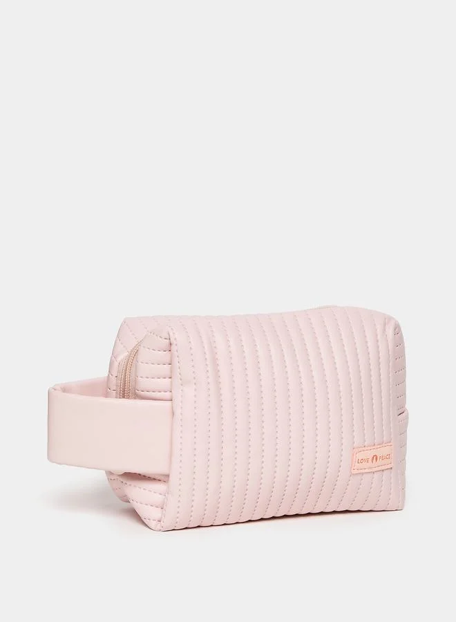 Styli Stitch Detail Washbag with Wide Side Handle