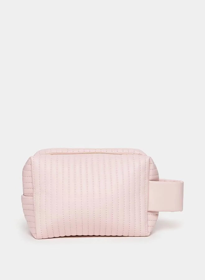 Styli Stitch Detail Washbag with Wide Side Handle