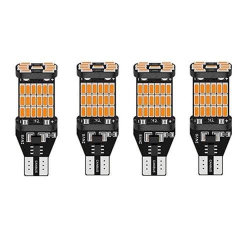 Ramanta 360° Reflecting 45 Smds T10 Socket Led Indicator Bulbs Parking Light Bulbs Compatible With Apache | Ntorq | T10 Fitment Only (12 V; 5 W; Pack Of 4, Amber,Black,Orange) - Image 1