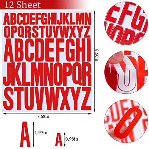 ishua 12 Sheets Alphabet Stickers, 12 Colors Self Adhesive Vinyl Letter Stickers Aesthetic, Waterproof Letter Sticker for Water Bottles, Door, Car, Scrapbooking, Poster, Cup - Image 2